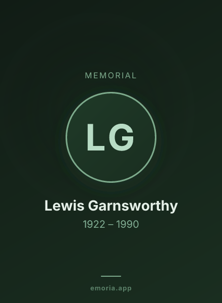 Memorial portrait of Lewis Garnsworthy