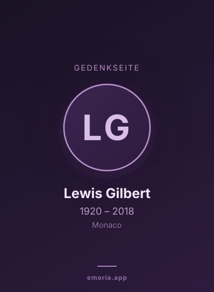 Gedenkportrait von Lewis Gilbert