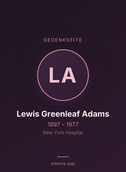Gedenkportrait von Lewis Greenleaf Adams