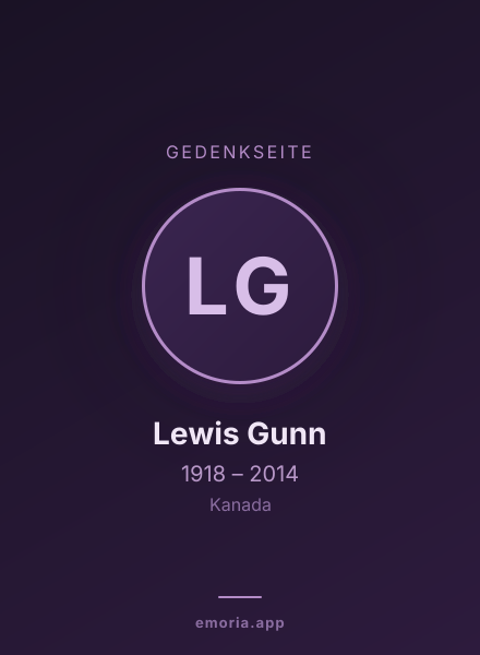 Gedenkportrait von Lewis Gunn