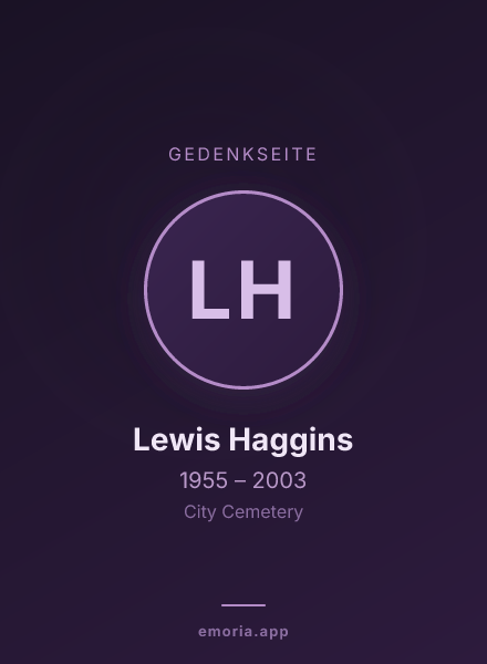 Gedenkportrait von Lewis Haggins