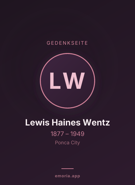 Gedenkportrait von Lewis Haines Wentz