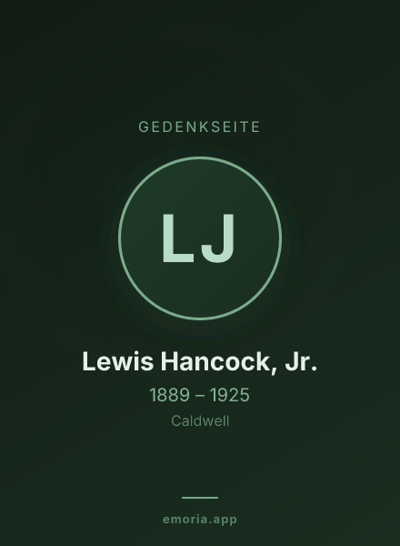 Gedenkportrait von Lewis Hancock, Jr.