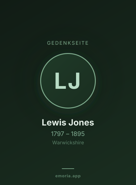 Gedenkportrait von Lewis Jones