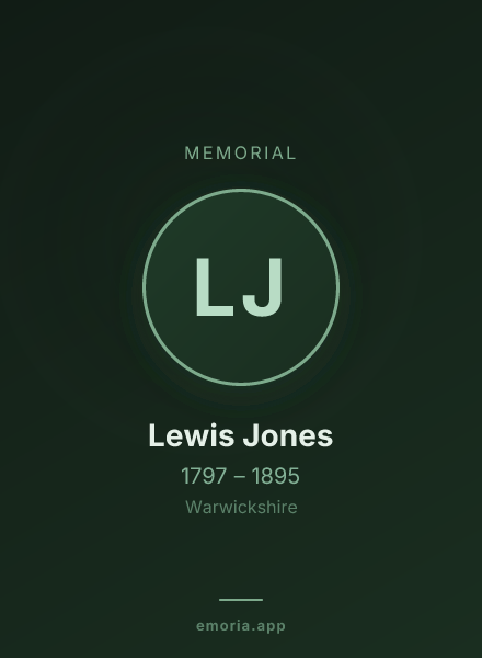 Memorial portrait of Lewis Jones