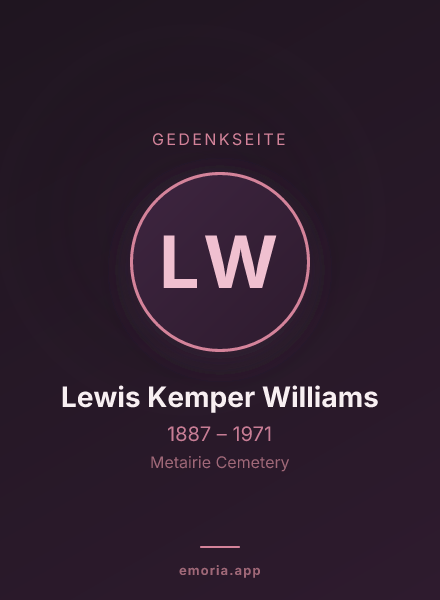 Gedenkportrait von Lewis Kemper Williams