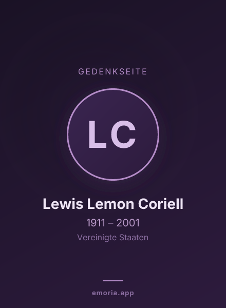 Gedenkportrait von Lewis Lemon Coriell
