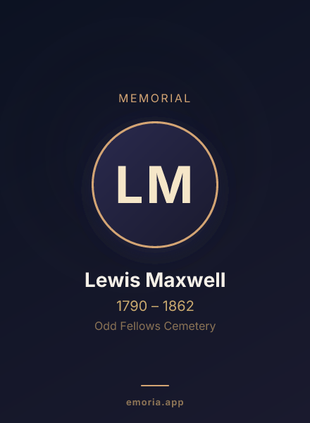 Memorial portrait of Lewis Maxwell
