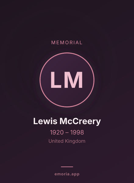 Memorial portrait of Lewis McCreery
