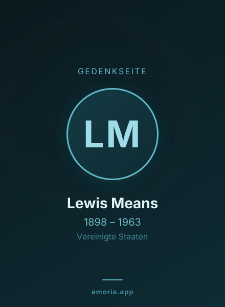 Gedenkportrait von Lewis Means