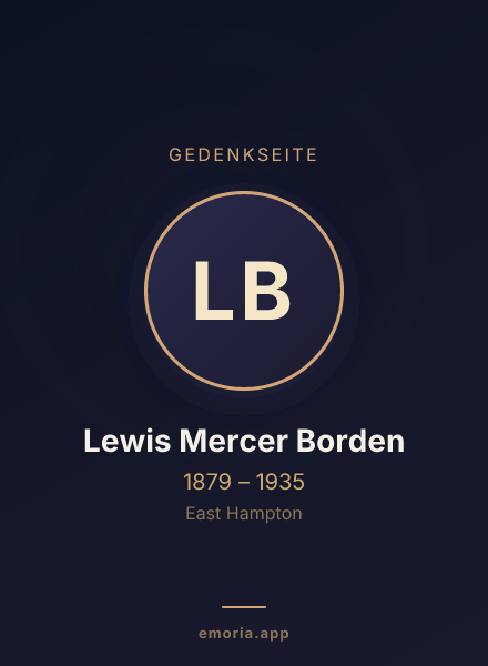 Gedenkportrait von Lewis Mercer Borden