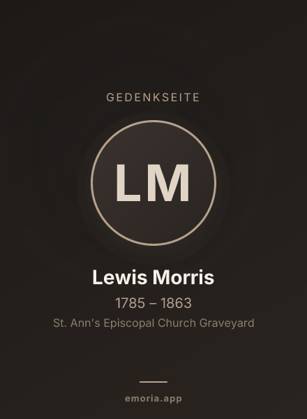 Gedenkportrait von Lewis Morris