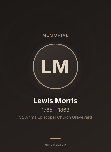 Memorial portrait of Lewis Morris
