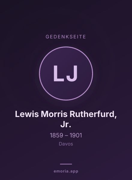 Gedenkportrait von Lewis Morris Rutherfurd, Jr.