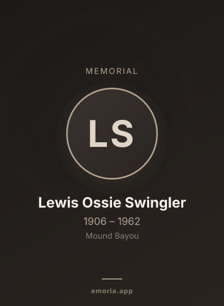 Memorial portrait of Lewis Ossie Swingler
