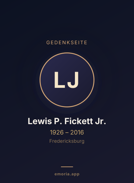 Gedenkportrait von Lewis P. Fickett Jr.