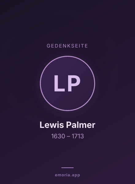 Gedenkportrait von Lewis Palmer