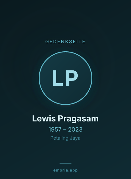 Gedenkportrait von Lewis Pragasam