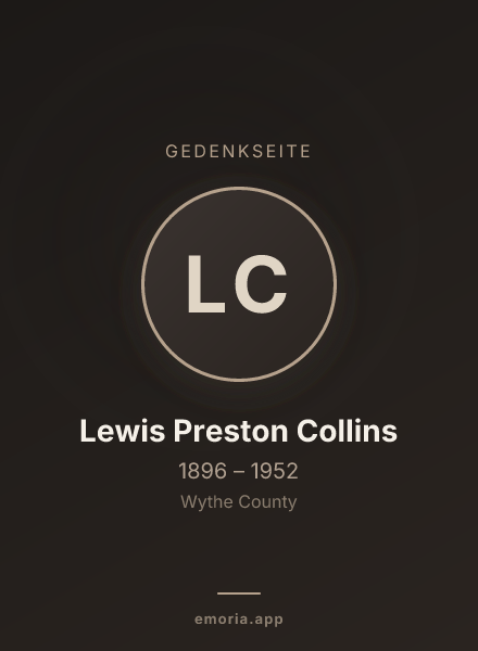Gedenkportrait von Lewis Preston Collins