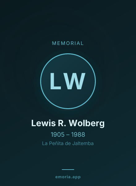 Memorial portrait of Lewis R. Wolberg