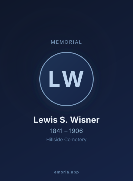 Memorial portrait of Lewis S. Wisner