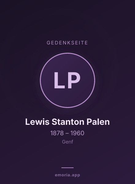Gedenkportrait von Lewis Stanton Palen