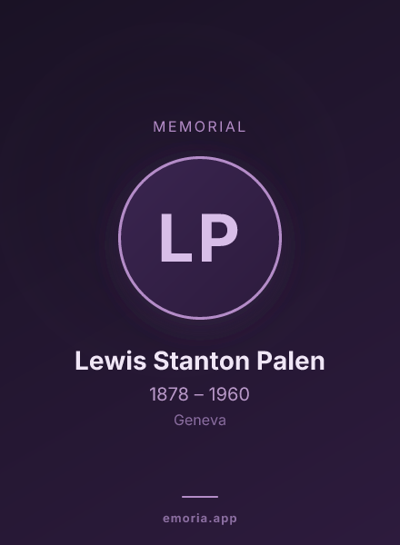 Memorial portrait of Lewis Stanton Palen