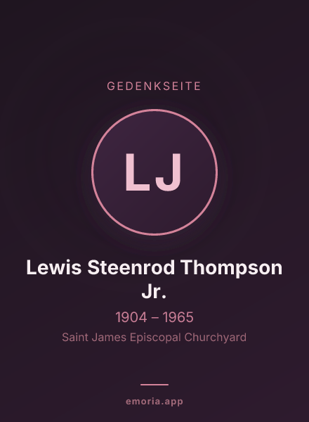 Gedenkportrait von Lewis Steenrod Thompson Jr.