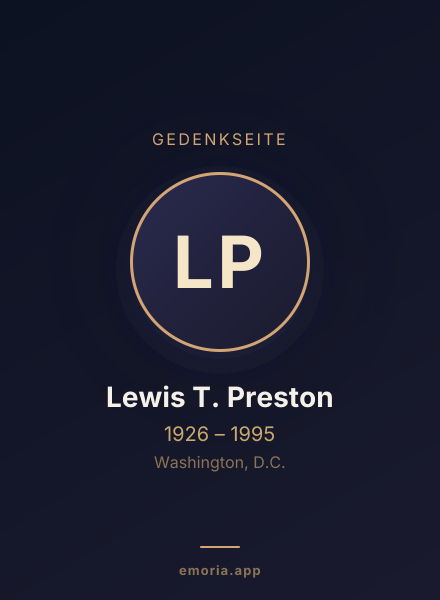 Gedenkportrait von Lewis T. Preston