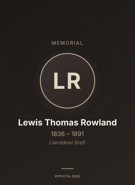 Memorial portrait of Lewis Thomas Rowland
