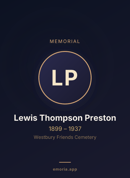 Memorial portrait of Lewis Thompson Preston