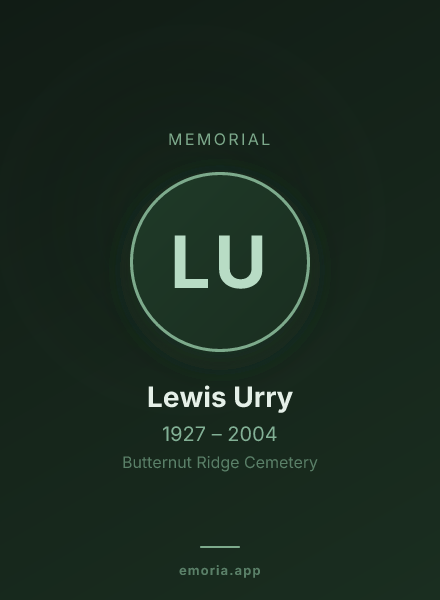 Memorial portrait of Lewis Urry