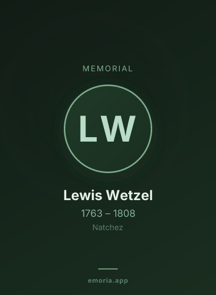 Memorial portrait of Lewis Wetzel