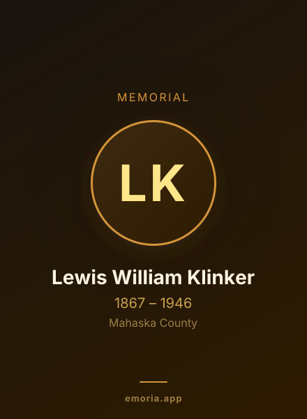 Memorial portrait of Lewis William Klinker