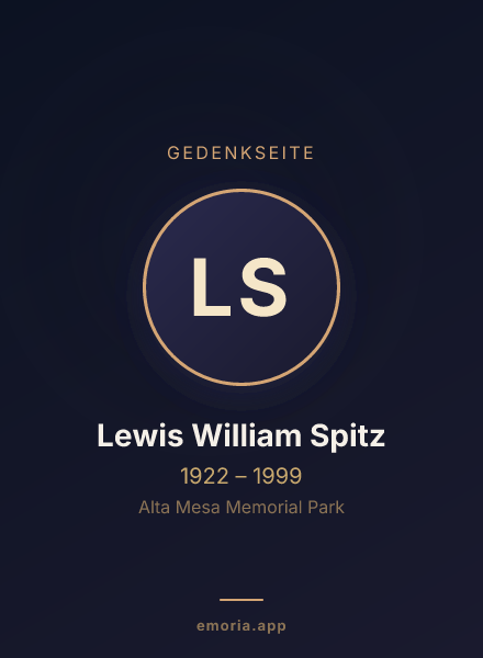 Gedenkportrait von Lewis William Spitz