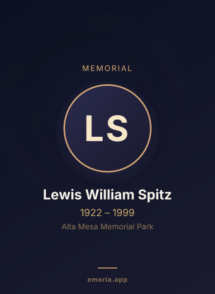 Memorial portrait of Lewis William Spitz