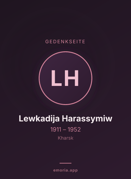 Gedenkportrait von Lewkadija Harassymiw