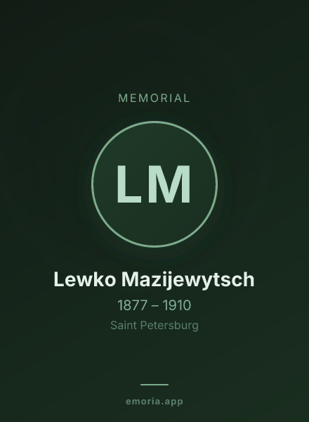 Memorial portrait of Lewko Mazijewytsch