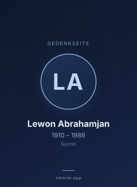 Gedenkportrait von Lewon Abrahamjan