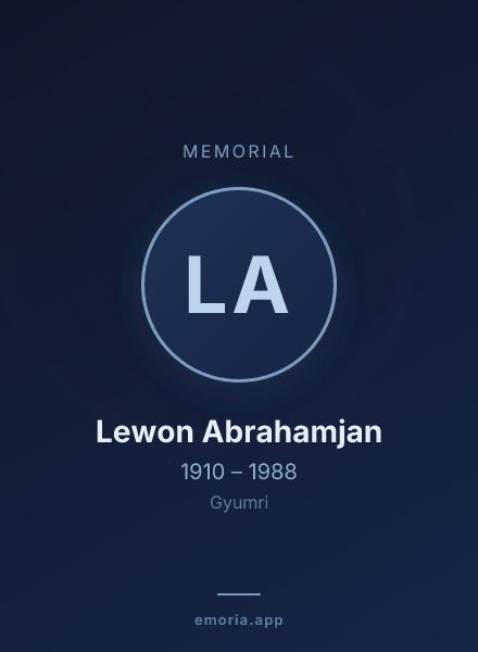 Memorial portrait of Lewon Abrahamjan