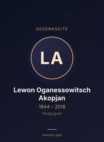 Gedenkportrait von Lewon Oganessowitsch Akopjan