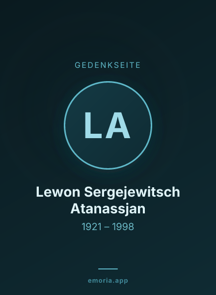 Gedenkportrait von Lewon Sergejewitsch Atanassjan