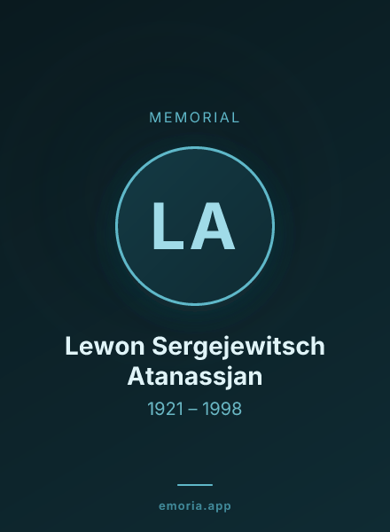 Memorial portrait of Lewon Sergejewitsch Atanassjan