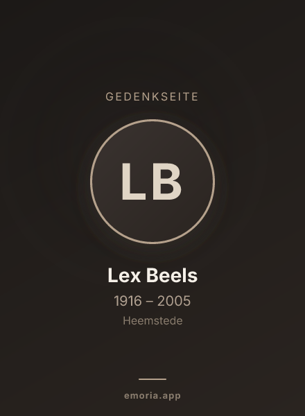 Gedenkportrait von Lex Beels