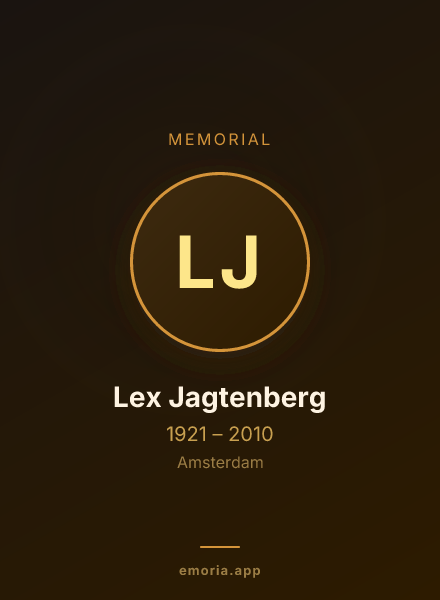 Memorial portrait of Lex Jagtenberg