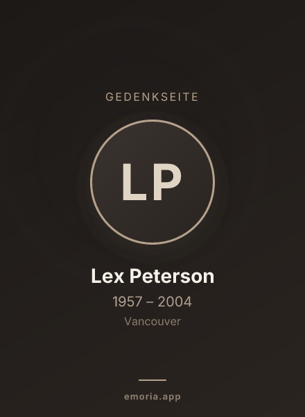 Gedenkportrait von Lex Peterson