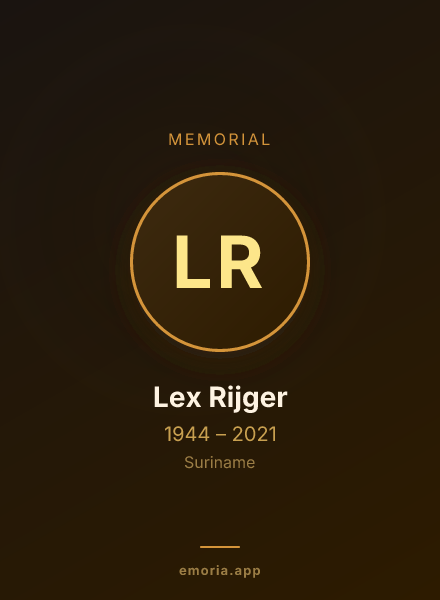Memorial portrait of Lex Rijger