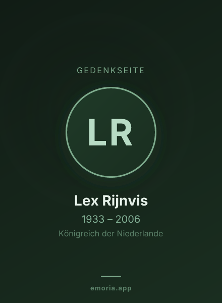Gedenkportrait von Lex Rijnvis