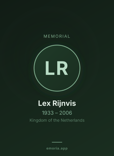 Memorial portrait of Lex Rijnvis