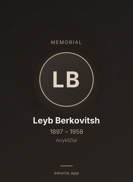 Memorial portrait of Leyb Berkovitsh